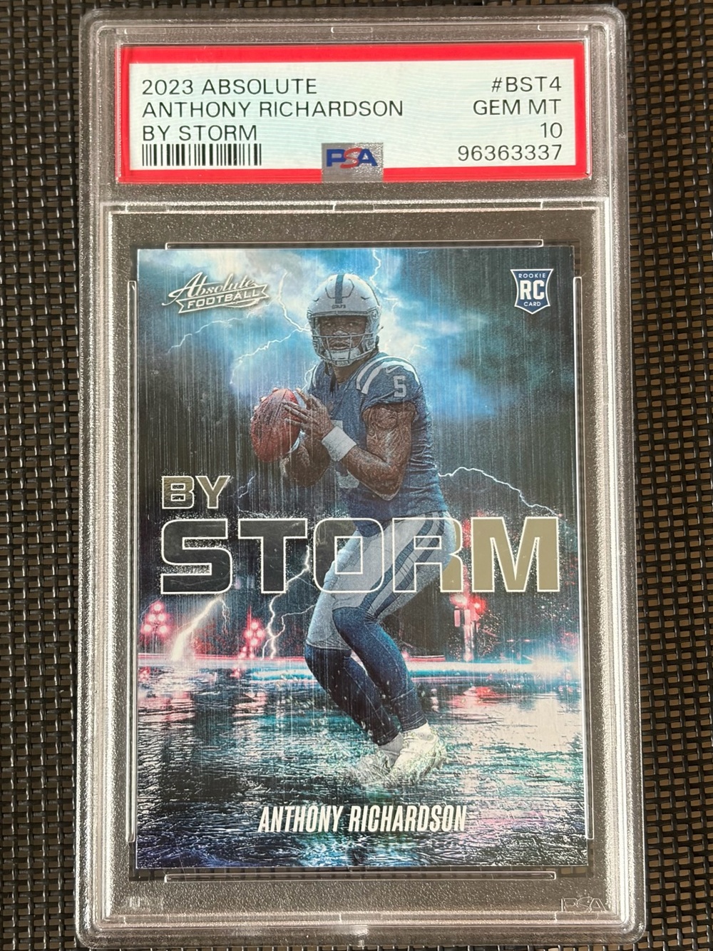 2023 Panini Absolute Anthony Richardson By Storm RC #BST4 PSA 10 GEM MINT Colts